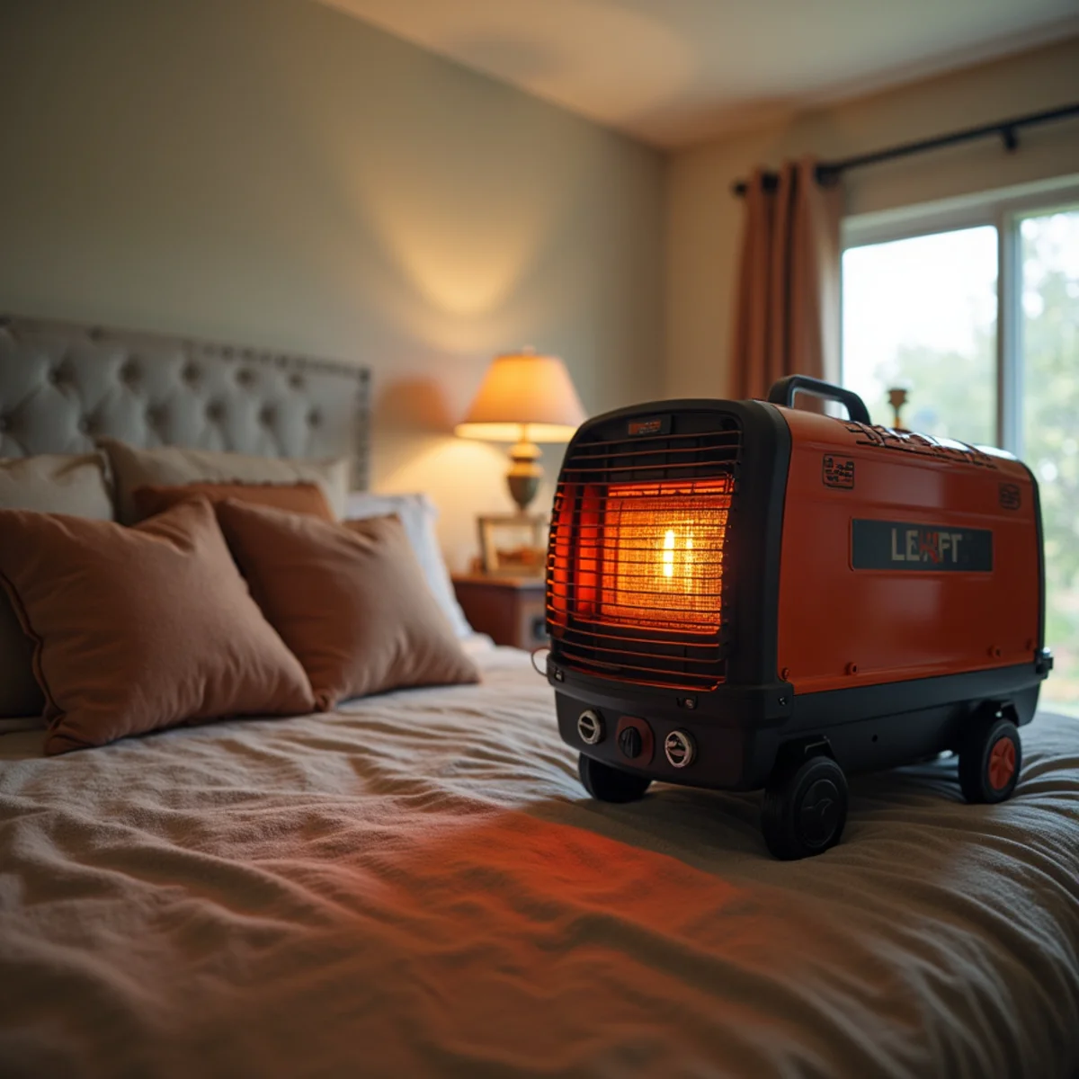 Industrial electric convective thermal heaters and ducting set up in residential bedroom